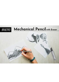 BRUSTRO BRUSTRO Mechanical Pencil Set | HB-20 leads, 2B-20 leads, Spare eraser- 8 units|Tip size- 0.5 mm |Ideal for Students,Adults, Home,School,Office,Stationery Use |Writing, Sketching, Drawing, Mandala Art  - Image 3