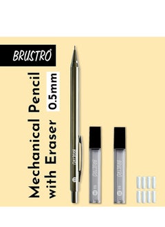 BRUSTRO BRUSTRO Mechanical Pencil Set | HB-20 leads, 2B-20 leads, Spare eraser- 8 units|Tip size- 0.5 mm |Ideal for Students,Adults, Home,School,Office,Stationery Use |Writing, Sketching, Drawing, Mandala Art  - Image 4