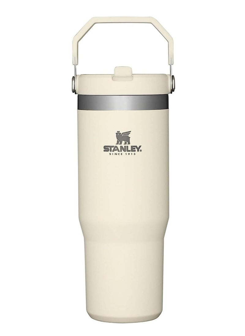 Stanley IceFlow Stainless Steel Tumbler - Vacuum Insulated Water Bottle for Home, Office or Car Reusable Cup with Straw Leak Resistant Flip Cold  30oz (Cream) - Image 1