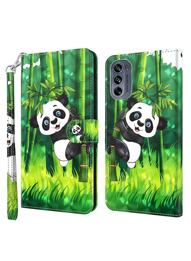 S-TOP Case For Motorola Moto G62 3D Painting Pattern TPU + PU Leather Phone Case - Image 1