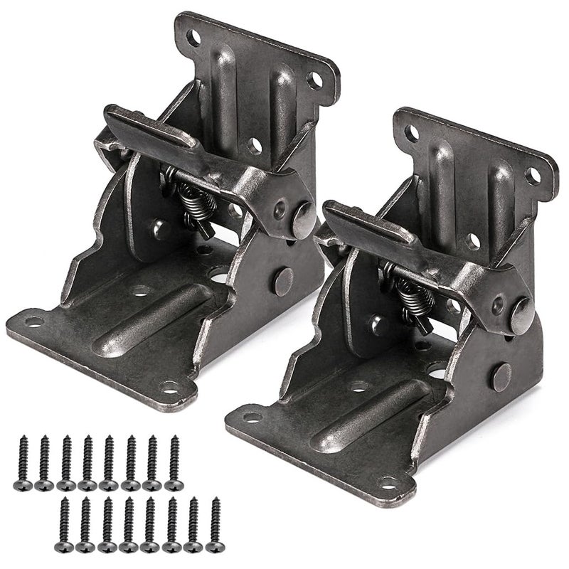 Skelang 2-Pack Folding Brackets, Lock Extension Hinge, Foldable Leg Brackets Hardware for Table, Workbench, Platform - Image 1