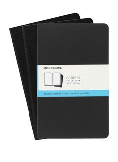 MOLESKINE 3-Piece Large Cahier Journal Notebooks Dotted Lines 13x21cm Size Black  - Image 1