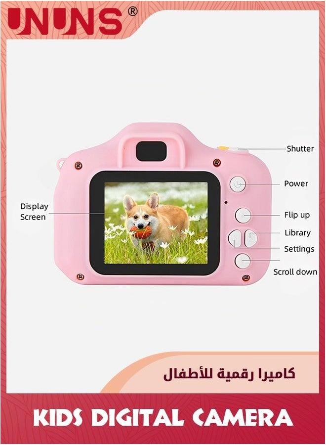 UNUNS Kids Digital Camera,Mini Rechargeable Children Camera,HD Video Recording,Selfie Camera With 32gb Sd Card,Card Reader,Kids Electronic Toys,Birthday Gifts For Girls Boys 3-12,Pink - Image 3