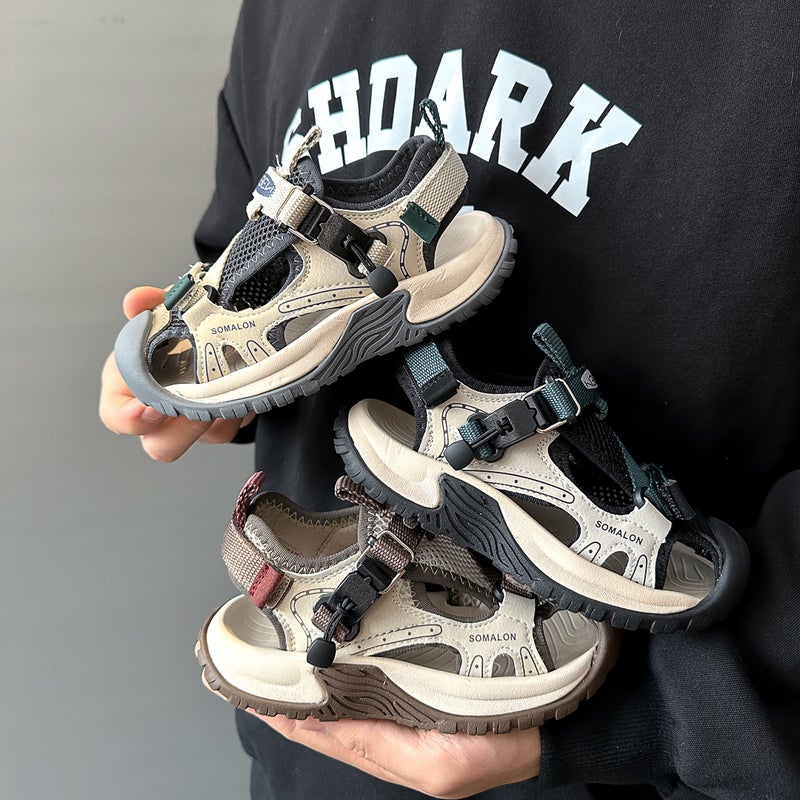 Boys Sandals Baotou 2025 Children'S Sports Sandals Student Beach Shoes Big Children'S Girls Sandals - Image 2