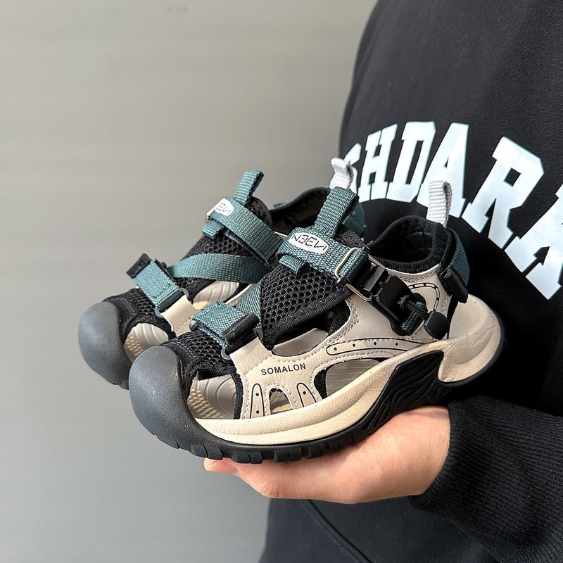 Boys Sandals Baotou 2025 Children'S Sports Sandals Student Beach Shoes Big Children'S Girls Sandals - Image 3