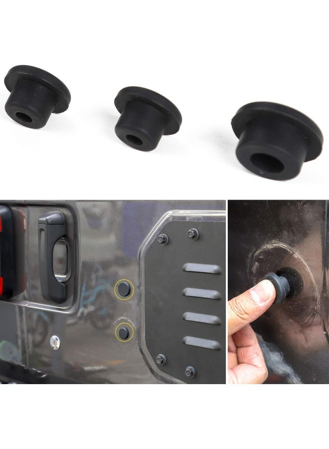 Voodonala Rubber Tailgate Plugs Sets for Jeep Wrangler JL JLU 2018-2024, Removed Tire Carrier Bumper Anti-dust Waterproof, Black, 3 Pack - Image 1