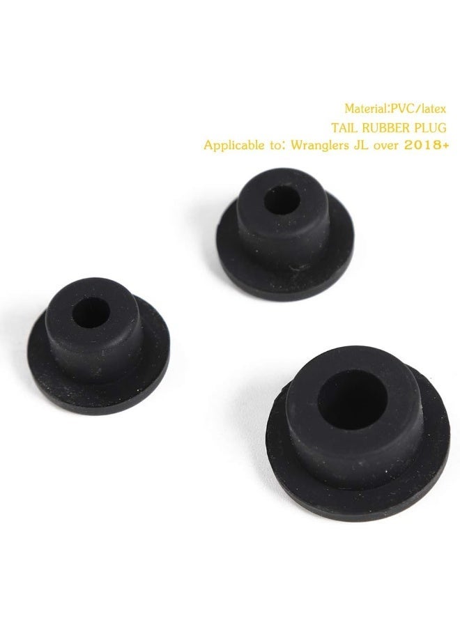 Voodonala Rubber Tailgate Plugs Sets for Jeep Wrangler JL JLU 2018-2024, Removed Tire Carrier Bumper Anti-dust Waterproof, Black, 3 Pack - Image 2