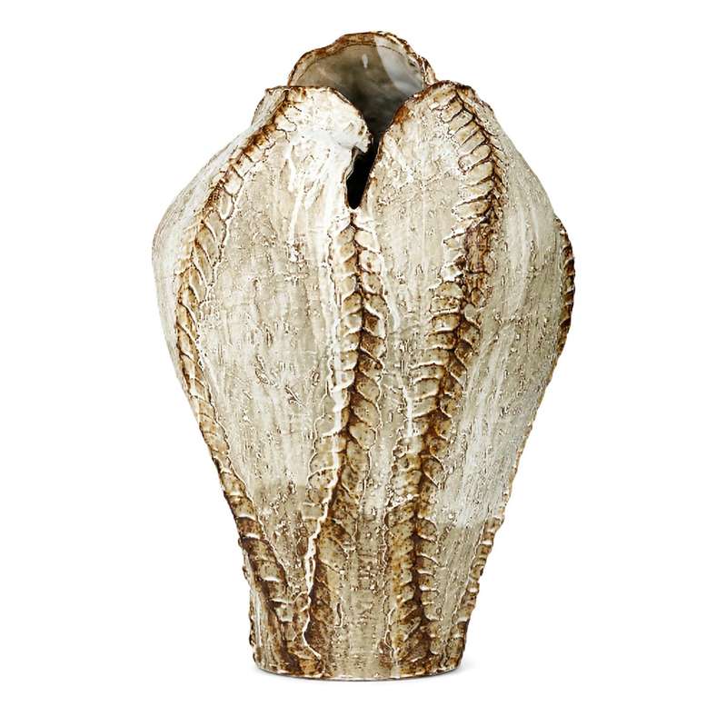 Pan Home Calyx Ceramic Urn Vase 33.5x30.5x51.5cm - Beige - 112GYC9900008 - Image 4