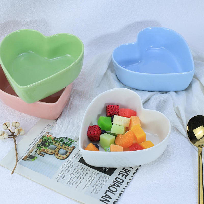 WAIT FLY Heart-shaped Bowls for Salad Soup Snack Dessert Best Kitchen Household Cooking Gifts for Home Kitchen  White - Image 4
