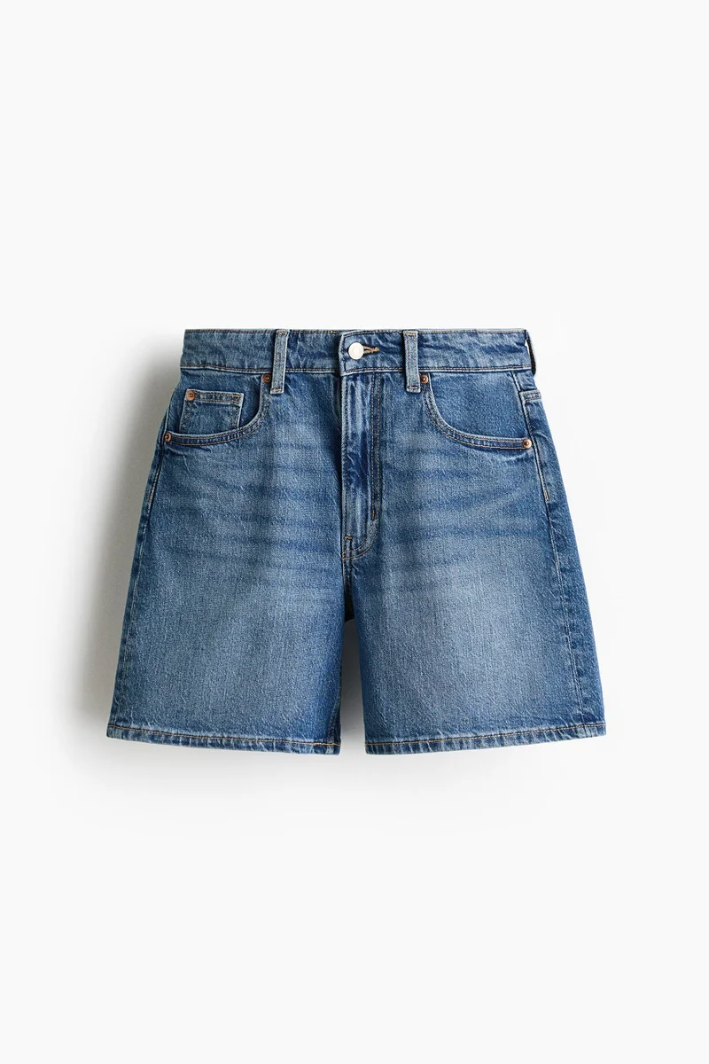 High-waisted denim shorts