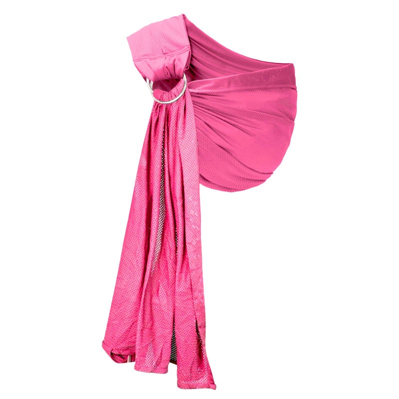 CUBY Water Baby Sling Carrier Lightweight Breathable Mesh Baby Wraps Carrier Adjustable Ring Sling Quick-Drying Baby Carriers Sling for Newborn Toddler Summer Swimming Pool Beach (Pink) - Image 4