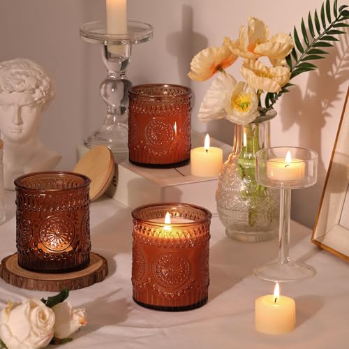 DARJEN 10 Pack Amber Candle Jars for Making Candles- 7.5 OZ Empty Glass Candle Making Jars with Bamboo Lids and Labels, Candle Making Supplies Candle Containers for Home DIY - Image 4