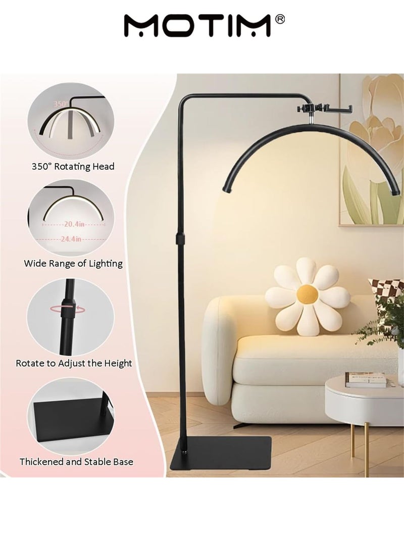 Motim Half Moon LED Floor Lamp Adjustable Color  Free Rotatable Head Remote Control Phone Holder Stable Base for Bedroom Office Salon - Image 2