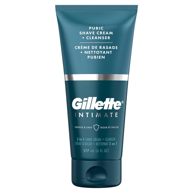 Gillette جيلت Intimate 2 في 1 كريم حلاقة المناطق الحساسة + منظف، تركيبة لطيفة، مصممة لشعر وبشرة المناطق الحساسة، مع الألوة، خالي من البارابين (177 مل) - Image 1
