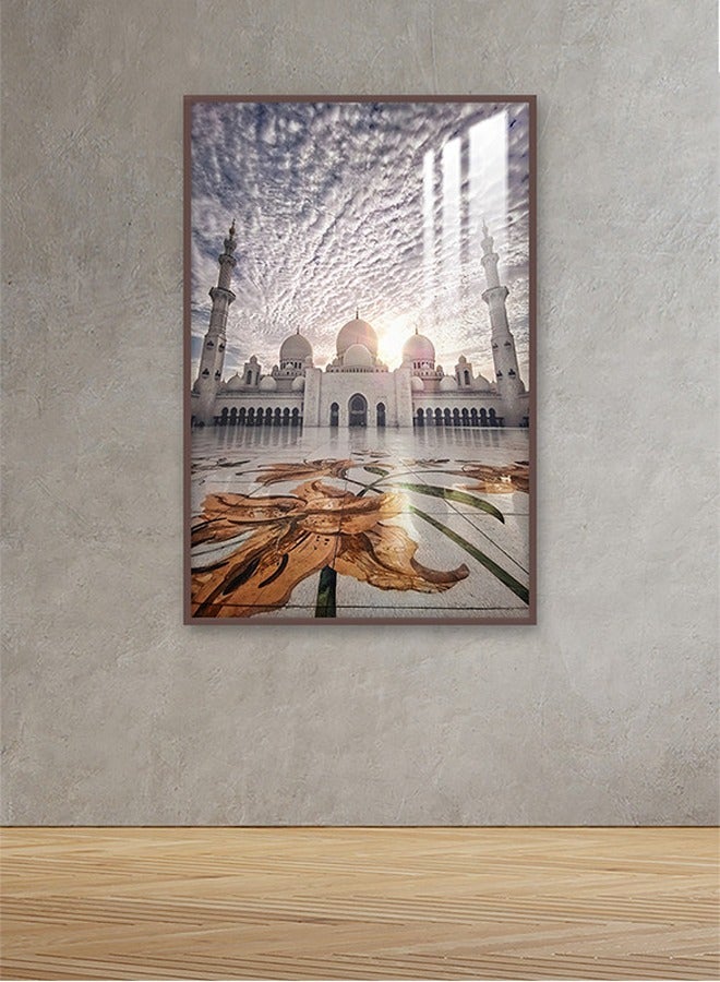 ماركتنا لوحة جدارية120×80سم مع برواز بني وطبقة اكريلك شفاف بتصميم إسلامي - Image 1