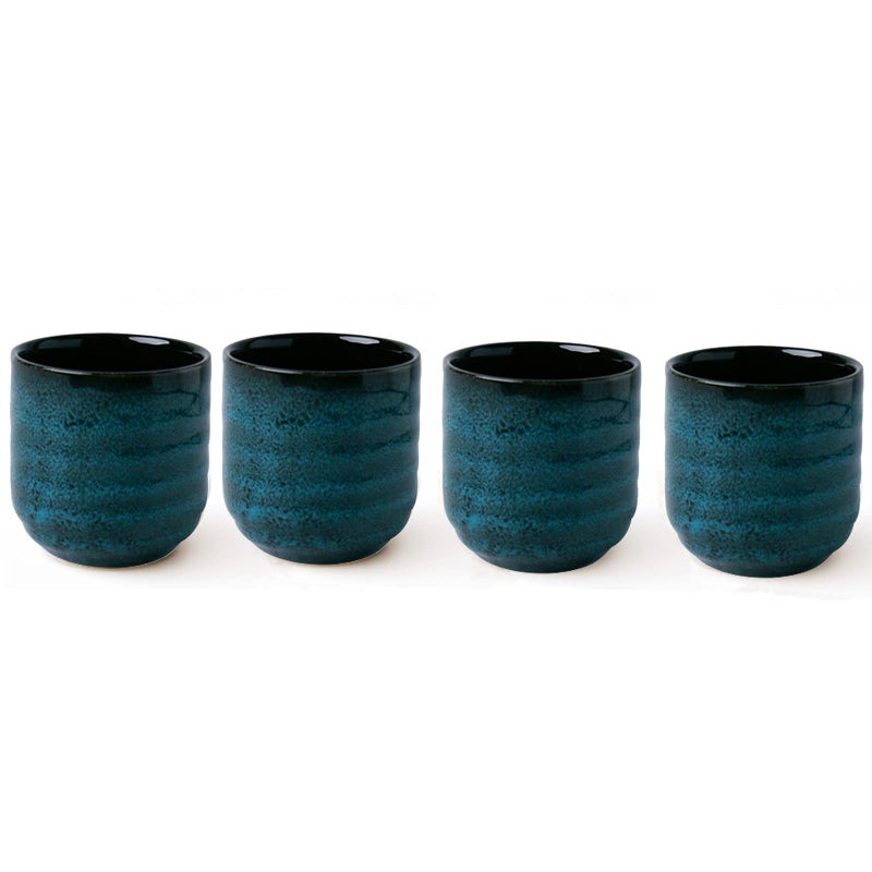 Lxuwbd Japanese Style Ceramic Tea Set Tea Cup Coffee Cup Yerba Mate Set Ceramic Mate Cup Set of 4 green - Image 2