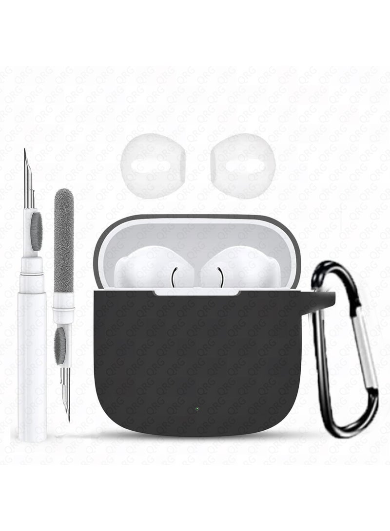 Silicone Protective Case Cover for Huawei FreeBuds Se 2/ Se 3 with Cleaner Kit and Ear Tips (Black) - Image 1