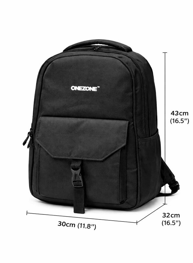 ONEZONE Waterproof Laptop Backpack - Travel, College & Work Bag for Men, Durable Water-Resistant Carry-On (Black) - Image 2