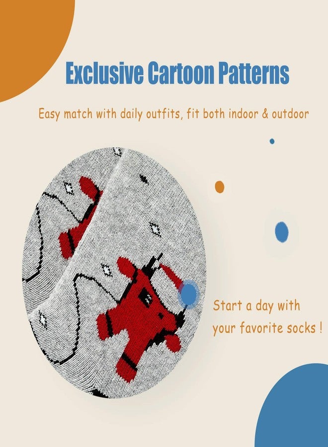 HowJoJo Big Boys Winter Warm Socks Kids Cotton Crew Socks Cartoon Space Socks 6 Pack 10-12 years - Image 3