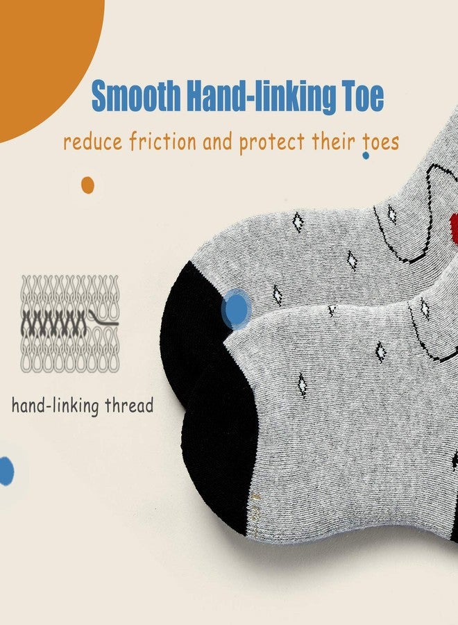 HowJoJo Big Boys Winter Warm Socks Kids Cotton Crew Socks Cartoon Space Socks 6 Pack 10-12 years - Image 5