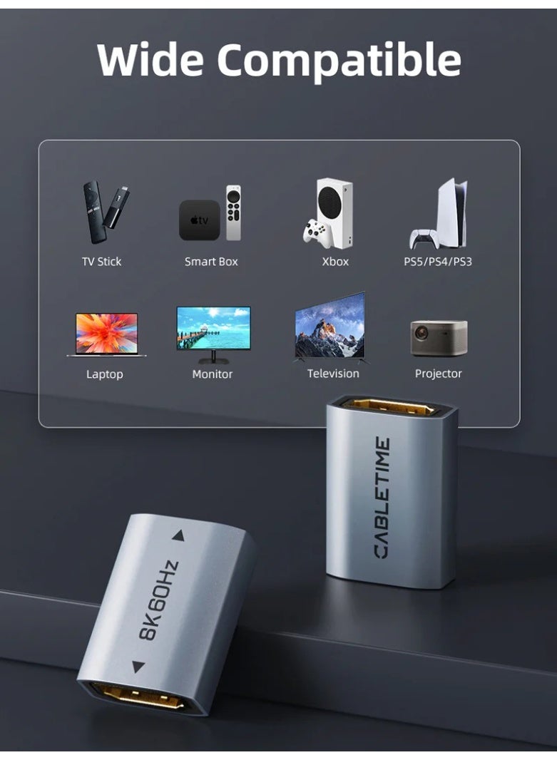 CABLETIME 8K HDMI EXTENSION ADAPTER FEMALE TO FEMALE - Image 2