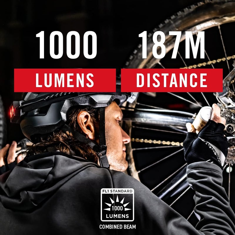 Coast RL20R 1000 Lumen TriColor LED Rerchargeable Headlamp with Flood and Spot Beams Variable Light Control Fixed Focus UltraStrap RedGreen Modes - Image 3