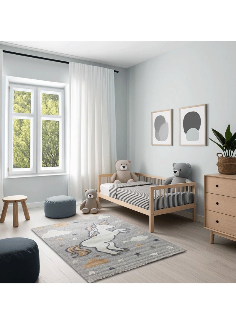 Alkaffary - Lavita elegant rug enhances your child's room decor, with a modern design that matches different styles to be a sophisticated addition, gray - Image 1