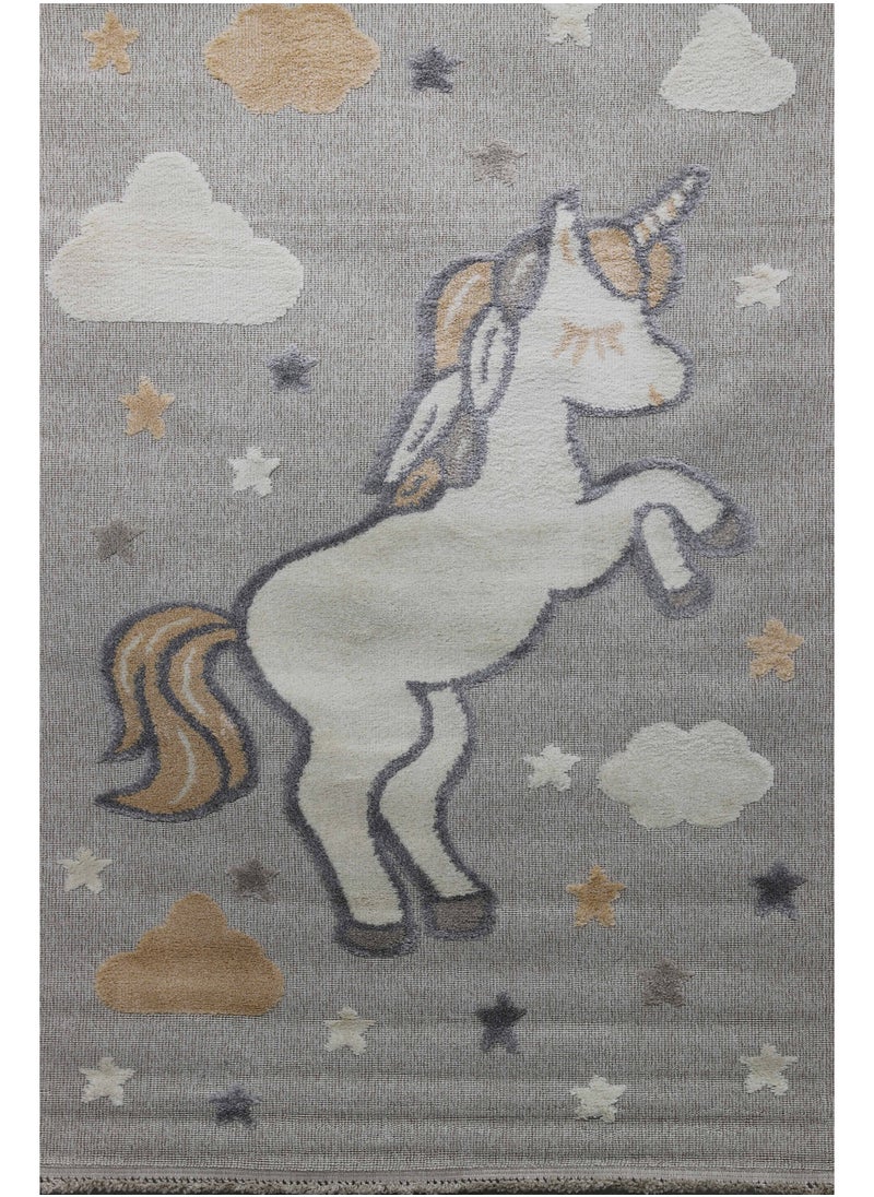Alkaffary - Lavita elegant rug enhances your child's room decor, with a modern design that matches different styles to be a sophisticated addition, gray - Image 1