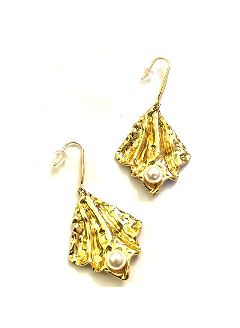 Trio Earrings Dainty Dangling Pearls Earrings - Image 2
