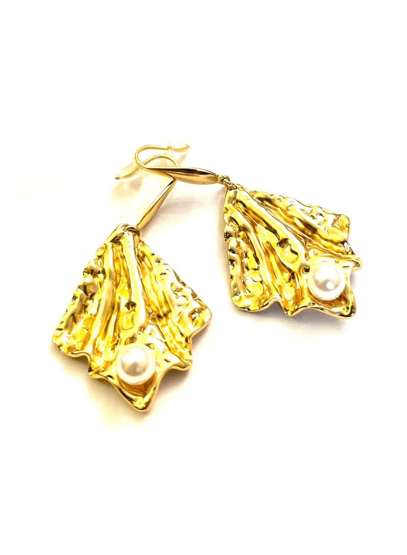 Trio Earrings Dainty Dangling Pearls Earrings - Image 3