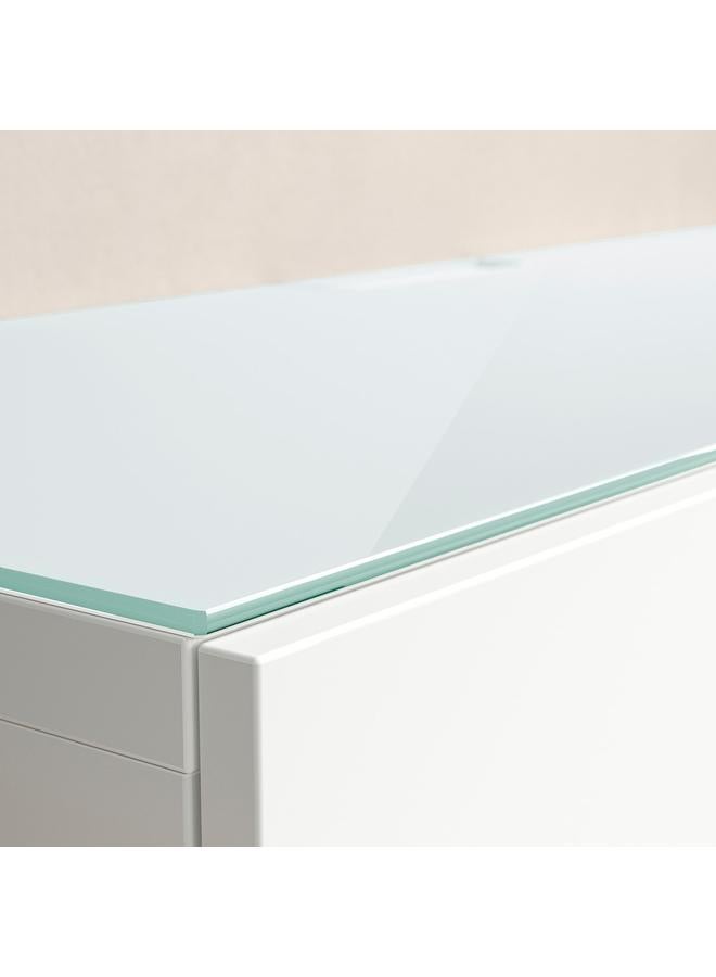 إيروريكس لوحة علوية للتلفزيون، زجاج أبيض/أخضر فاتح، 120×40 سم - Image 2