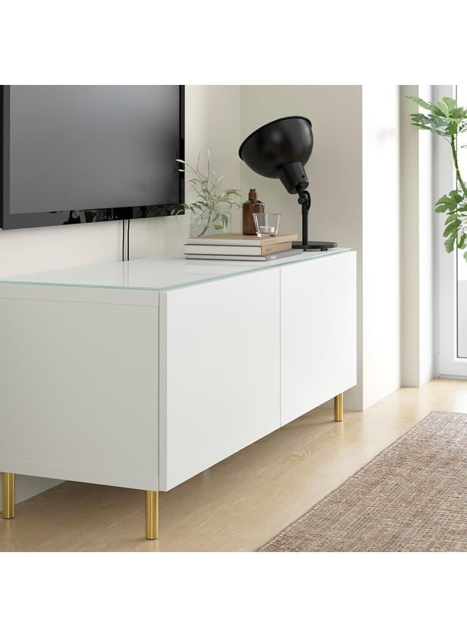 إيروريكس لوحة علوية للتلفزيون، زجاج أبيض/أخضر فاتح، 120×40 سم - Image 3