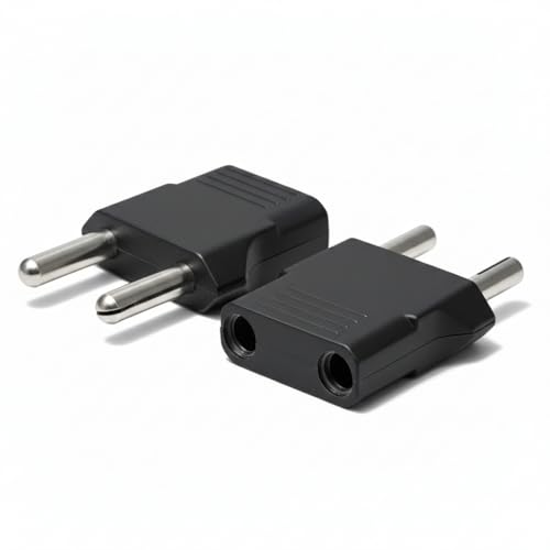 MX World Conversion Europe to India Plug Adapter Type D | Moulded Round 2 Pin to Round 4mm Indian Plug Converter | Universal Travel Power Adapter for Imported Electronics | Pack of 5 - Image 2