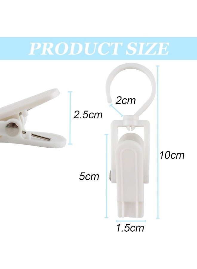 VinBee 20 PCS Laundry Hooks with Clips Super Strong Plastic Home Travel Swivel Hanging Hanger Closet Organizer Clamps Socks Boot Bras Towels for Bathroom Wardrobe Kitchen Office - 4.3 Inches (White) - Image 4