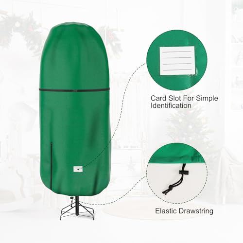 Riuog Upright Christmas Tree Storage Cover,Tear Resistant Adjustable Christmas Tree Storage Bag for 9 FT Artificial Tree Standing with Ornaments,Xmas Tree Cover, Dustproof - Image 3