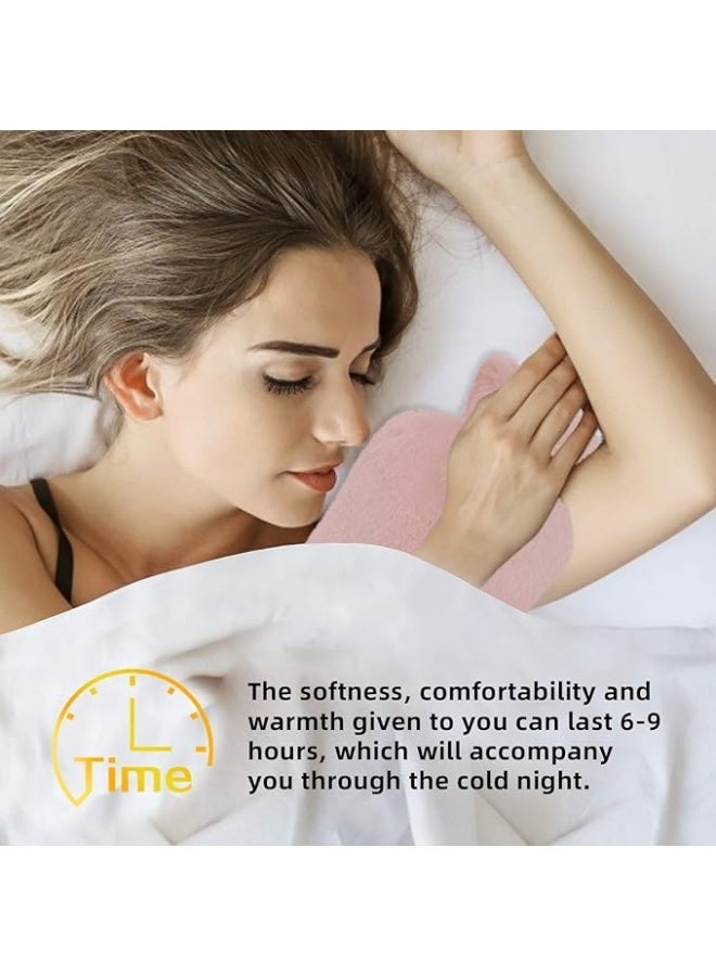 Arabic: 2-liter rubber hot water bottle with a soft fur cover from Vitaw - hot water bag for relieving cramps, back, neck and shoulders pain - Image 3