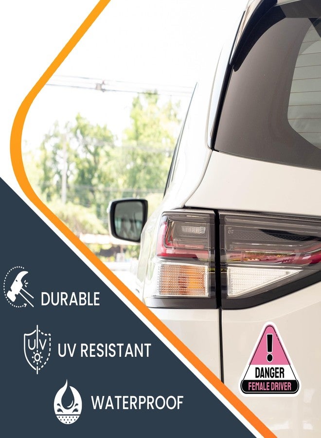 Magnet Me Up Danger Female Driver Magnet Decal, Pink and Black, Perfect for Car, Truck, SUV Or Any Magnetic Surface and Vehicle, Funny Humorous Warning Gag Gift for Women, Caution, Road Safety - Image 4