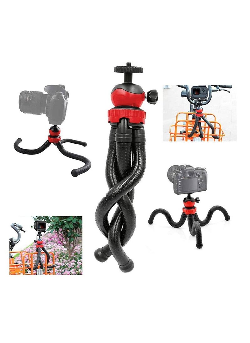 Generic - Flexible Tripod Action Camera Stand for Gopro Hero 9 /8/7/6/5/AKASO/SJCAM/YI/DJI Osmo Action/DSLR Canon Nikon Sony Camera 3 in1 Flexible Tripod with Adapter and Long Screw - Image 1