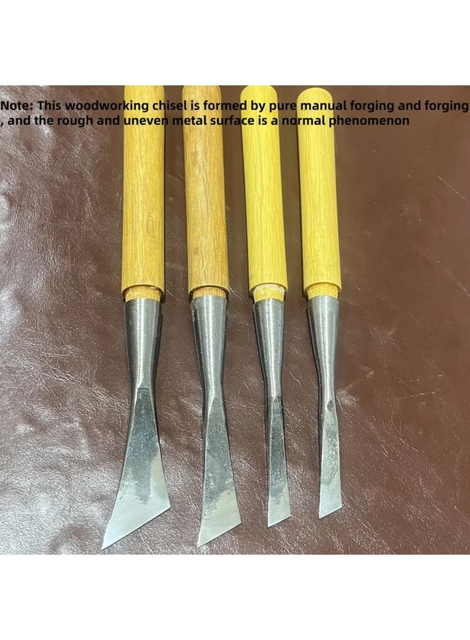 4pc Handcrafted Metal Wood Carving Knives Set 9mm 19mm 29mm Professional Woodworking Tools - Image 1