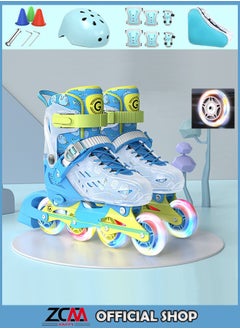 Adjustable Inline Skates Roller Skate Set with LED 4 Wheel Flashing Lights