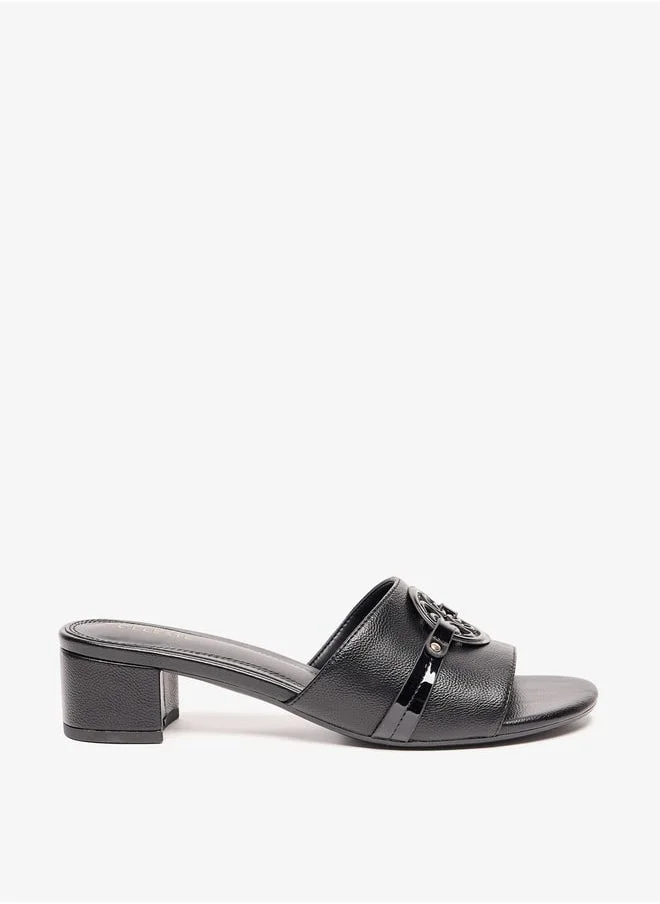 Celeste Women's Textured Slip-On Sandals with Block Heels