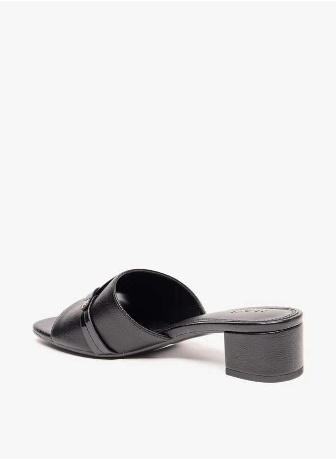 Celeste Women's Textured Slip-On Sandals with Block Heels