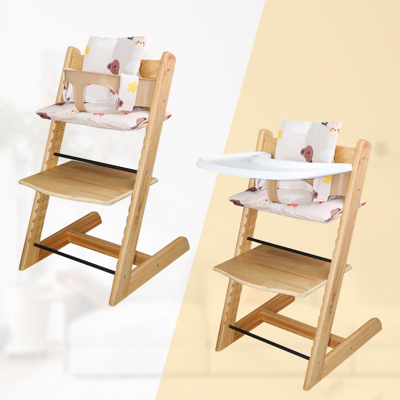 LLHQAMT for Tripp Trapp High Chair Cushion, Soft and Comfortable for Tripp Trapp High Chair Cushion, for Tripp Trapp Cushion Set Makes It Safer and More Comfortable for Baby to Sit On (Cloud Bear) - Image 3