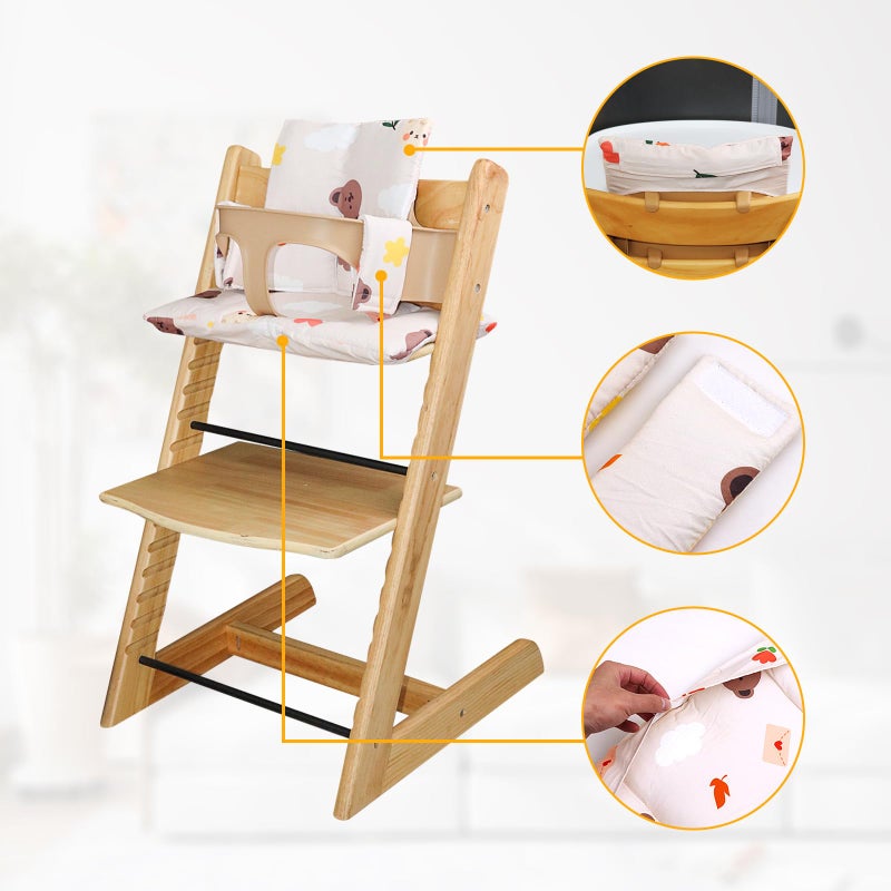 LLHQAMT for Tripp Trapp High Chair Cushion, Soft and Comfortable for Tripp Trapp High Chair Cushion, for Tripp Trapp Cushion Set Makes It Safer and More Comfortable for Baby to Sit On (Cloud Bear) - Image 4