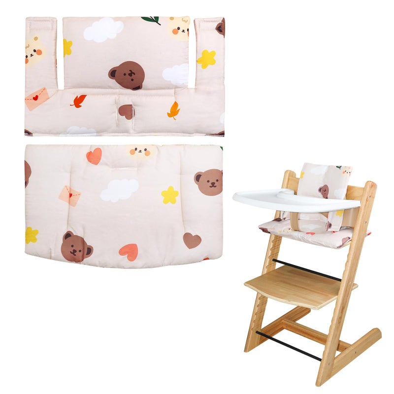 LLHQAMT for Tripp Trapp High Chair Cushion, Soft and Comfortable for Tripp Trapp High Chair Cushion, for Tripp Trapp Cushion Set Makes It Safer and More Comfortable for Baby to Sit On (Cloud Bear) - Image 1