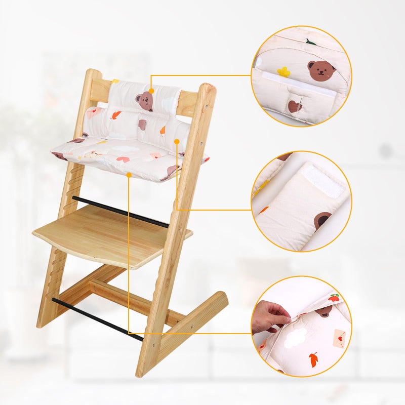 LLHQAMT for Tripp Trapp High Chair Cushion, Soft and Comfortable for Tripp Trapp High Chair Cushion, for Tripp Trapp Cushion Set Makes It Safer and More Comfortable for Baby to Sit On (Cloud Bear) - Image 5