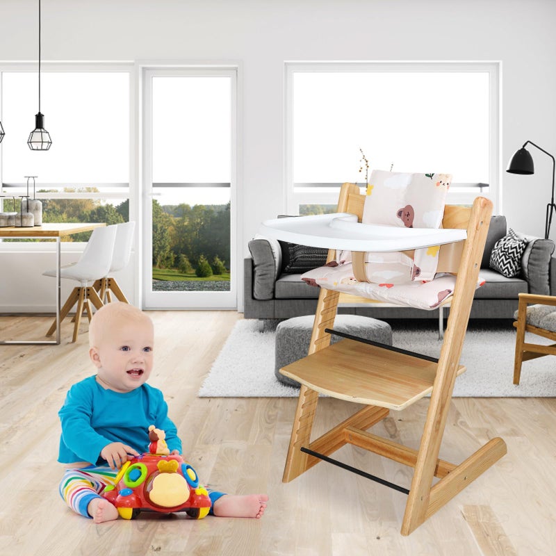 LLHQAMT for Tripp Trapp High Chair Cushion, Soft and Comfortable for Tripp Trapp High Chair Cushion, for Tripp Trapp Cushion Set Makes It Safer and More Comfortable for Baby to Sit On (Cloud Bear) - Image 2