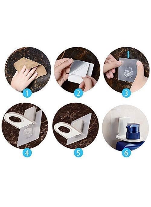 Pamidhar Pamidhar SelfAdhesive Plastic Bottle Storage Holder Hanger Bathroom Shower Gel Shampoo Liquid Hand Wash Sanitizer Bottle Hanging Hook with Sticker Multicolor Pack of 2  - Image 3