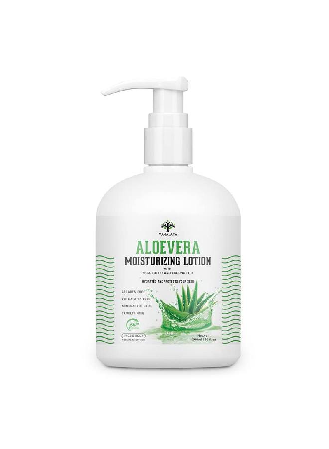 VANALAYA Aloe Vera Moisturizing Lotion with shea butter Vitamin E and coconut oil Paraben Free Sulphate free Mineral oil free for Face and Body 300ml - Image 2