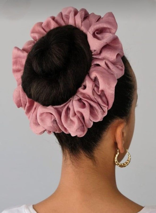 IBDA ربطات شعر حريرية من إيبدا بلمعان طبيعي، ألوان وردية، حامل ذيل حصان، مصنوعة يدوياً بربطة شعر مزينة بكرة، إكسسوارات عصابة رأس مطاطية/مرنة (مقاس قابل للتعديل) عبوة من 4 قطع. - Image 3